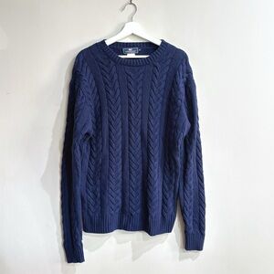 Vineyard Vines Men’s M Navy Wool Cashmere Cable Knit Sweater Pullover